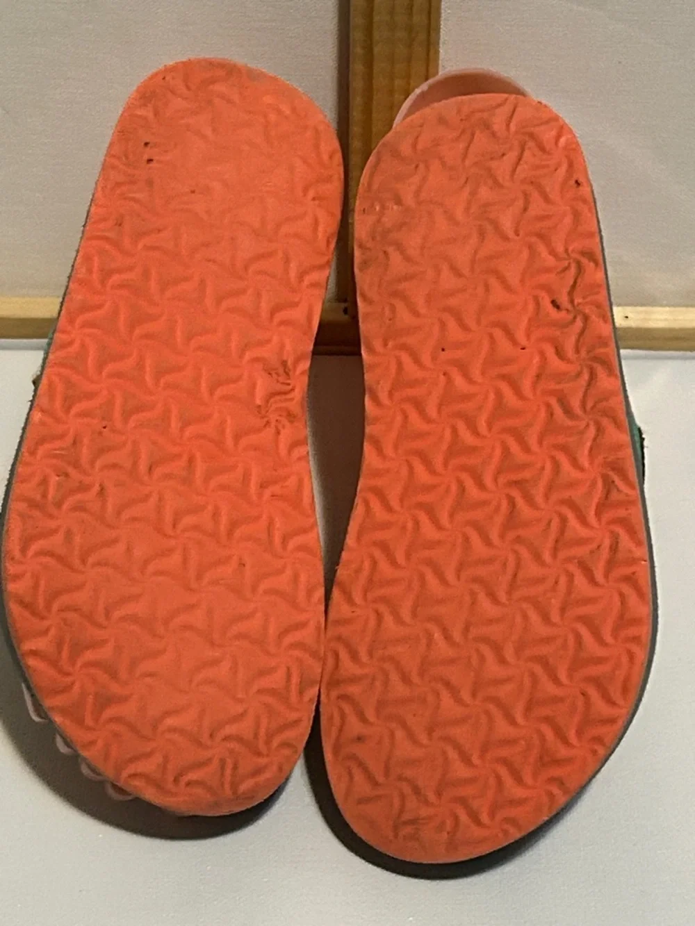 Teva Girls' Mint Green Strappy Sandals with Peach Sole